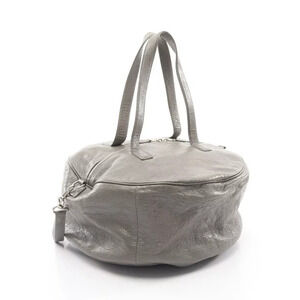 Balenciaga Leather Hobo Air Boston Bag Gray
